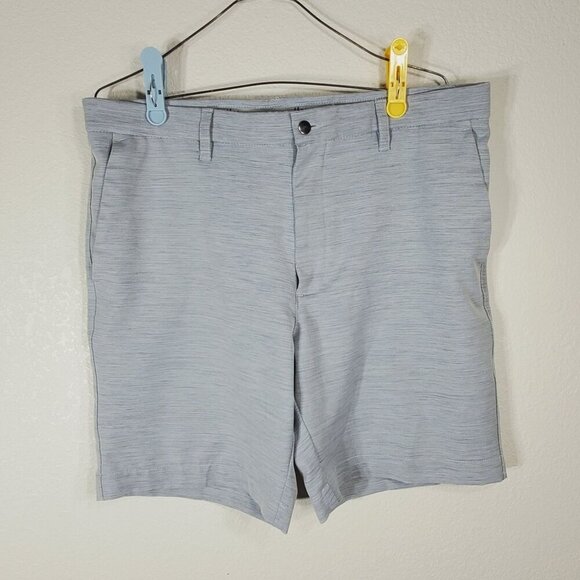 Callaway Mens Size 36 Heathered Gray Flat-Front Golf Shorts Polyester Blend - Picture 1 of 7